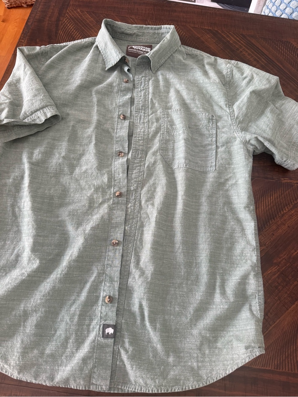 Short-Sleeve Casual Button-Down Shirt in Light Sage by mountain khakis